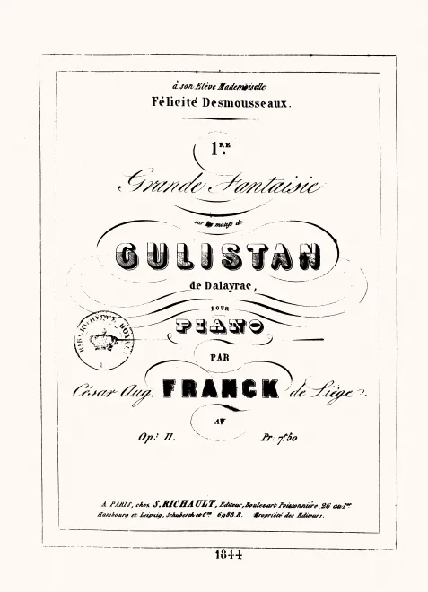 First page of Grand Fantasy No.1 on the Motifs of Gulistan de Dalayrac