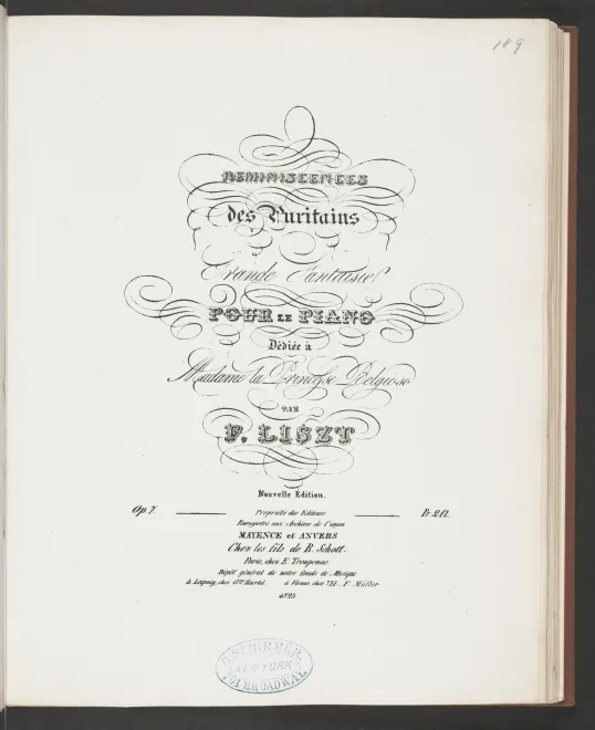 First page of Réminiscences des Puritains de Bellini