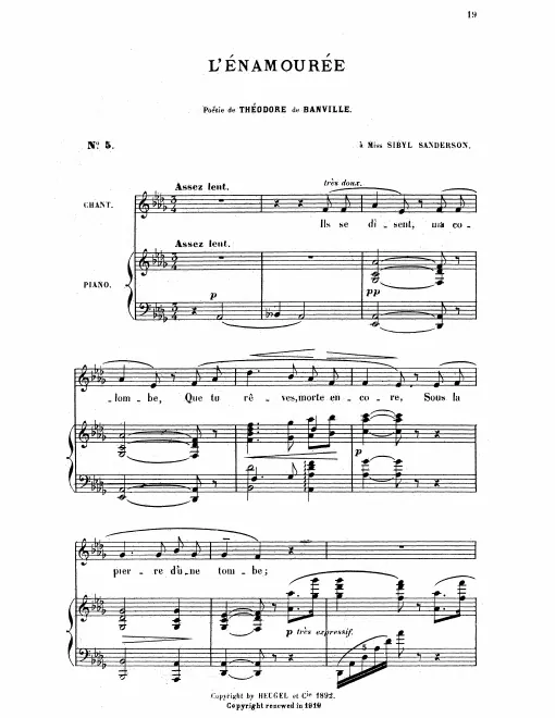 First page of L'Énamourée