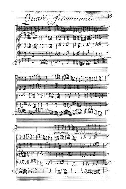 First page of Quare Fremuerunt, Grand Motet