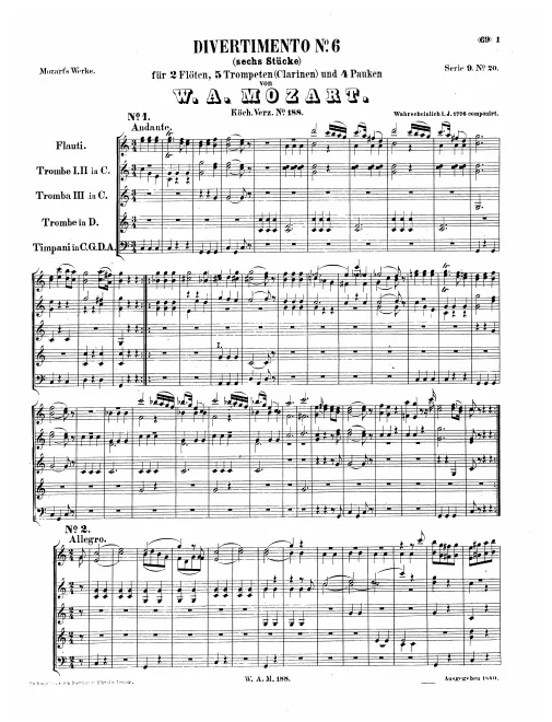 First page of Divertimento