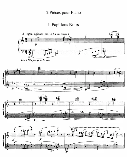 First page of Deux pièces pour piano