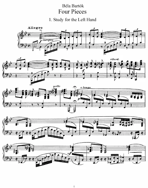 First page of 4 Piano Pieces