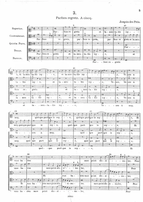 First page of Parfons regretz
