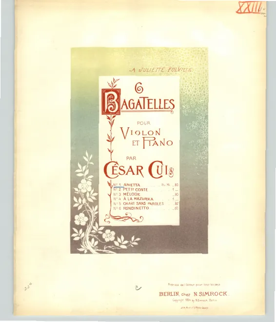 First page of 6 Bagatelles