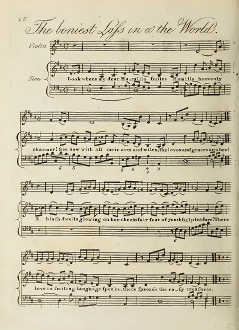 First page of The bonniest Lass in a' the Warld, Hob.XXXIa:25