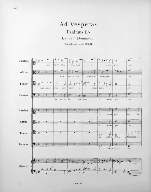 First page of Laudate Dominum omnes gentes