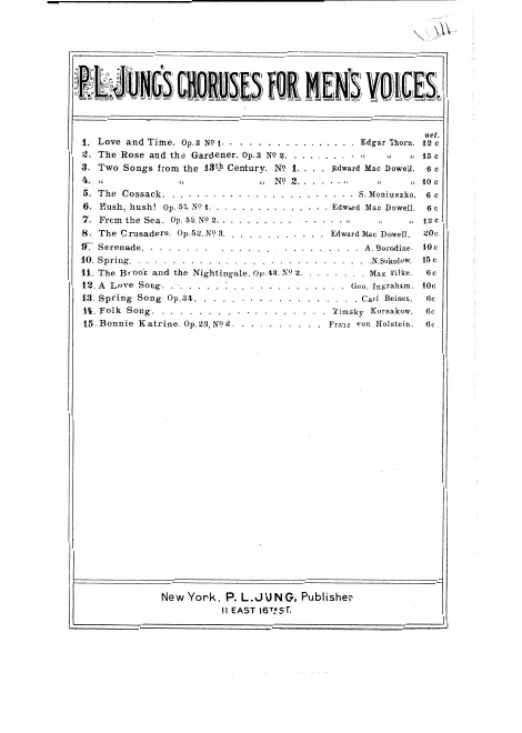 First page of 3 Choruses for Male Voices