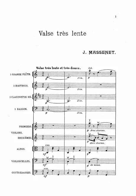 First page of Valse très lente