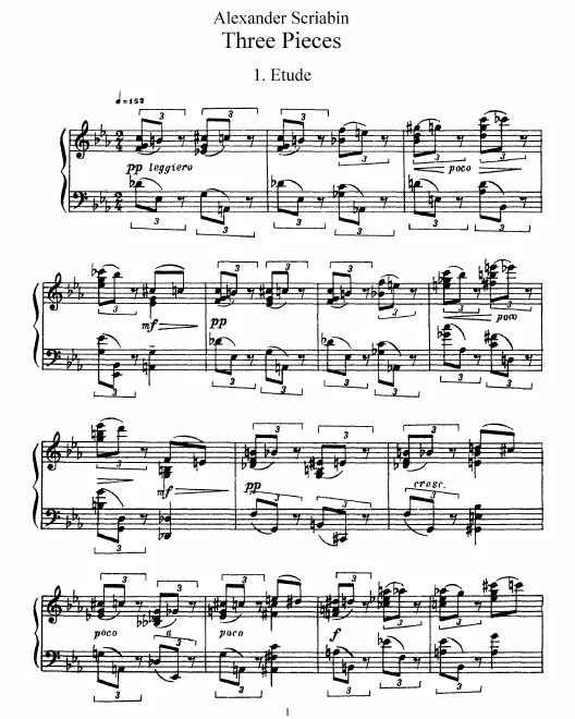 First page of Trois Morceaux