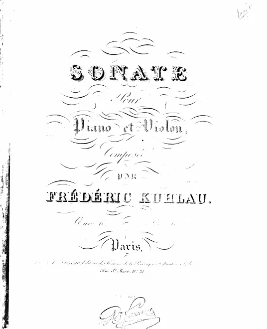 First page of Sonate facile pour le Pianoforte avec accompagnement de Violon ad libitum