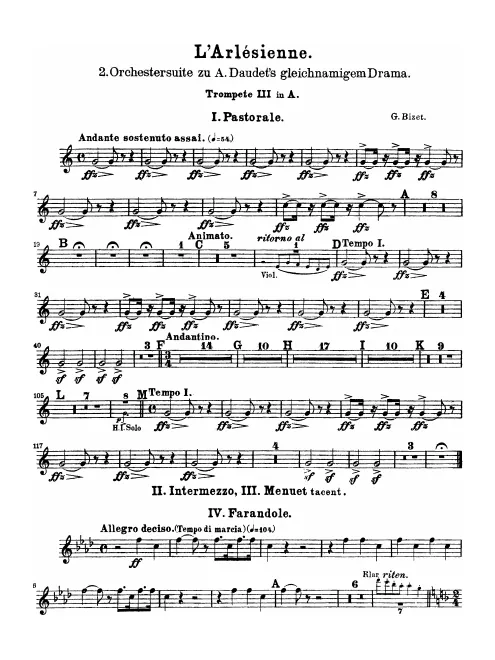 First page of L'Arlésienne Suite No.2