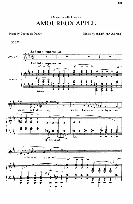 First page of Amoureux appel