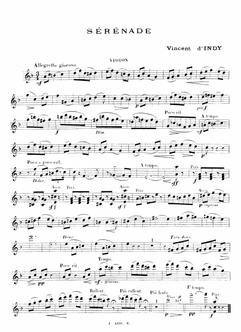 First page of Sérénade et Valse
