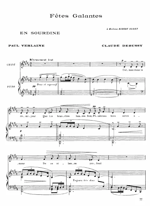 First page of Fêtes galantes