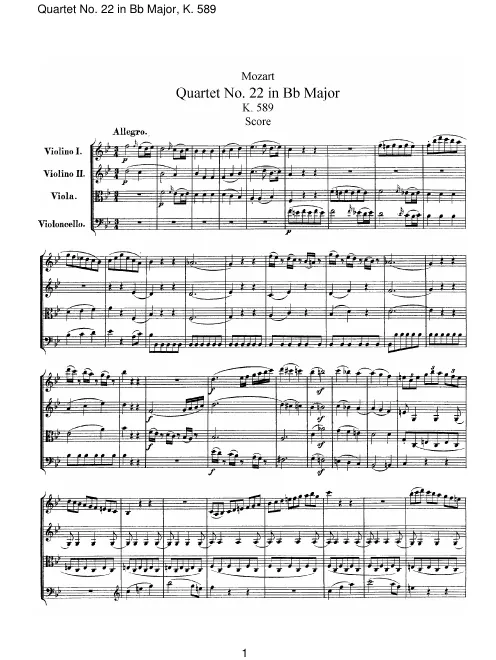 First page of String Quartet No.22