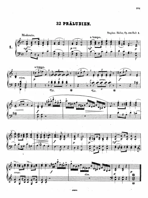 First page of Preludes pour Mademoiselle Lili