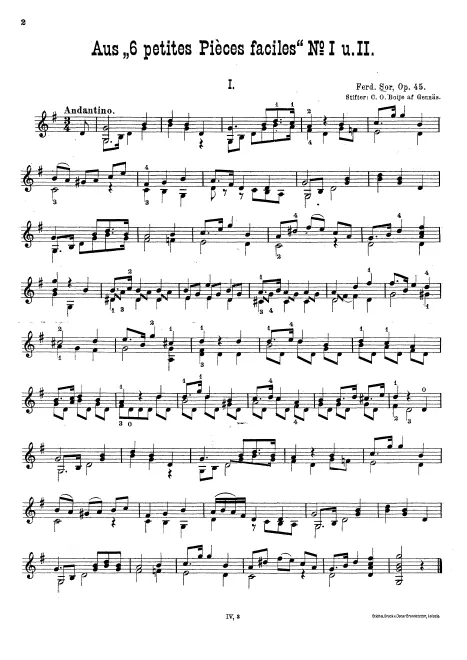 First page of 6 petites pièces faciles