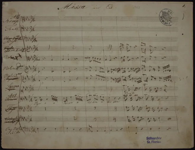 First page of Mass in E-flat major