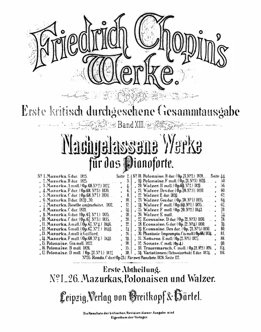 First page of Polonaise in G-sharp minor, Op. posth.
