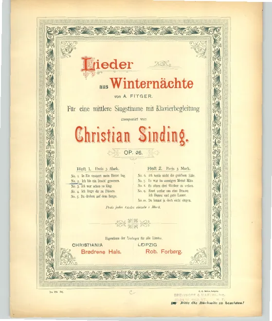 First page of Lieder aus Winternächte