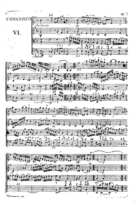 First page of Concerto Grosso in E minor