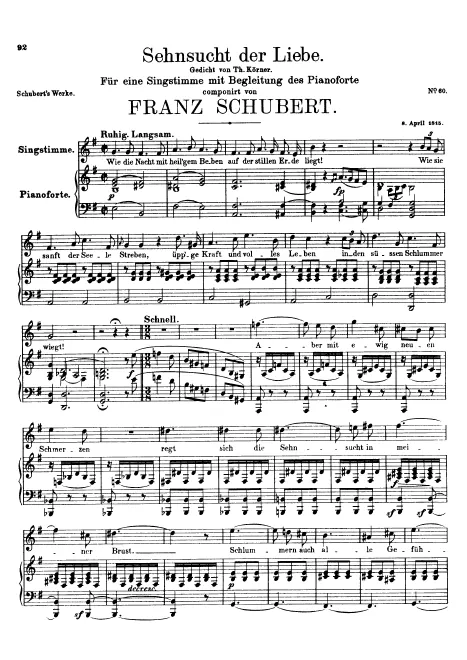 First page of Sehnsucht der Liebe