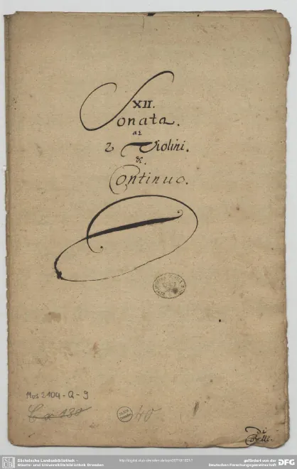First page of Trio Sonata in B minor