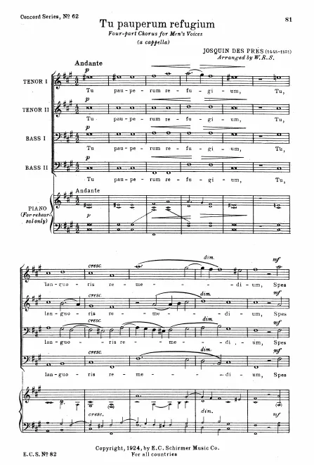 First page of Magnus es tu Domine