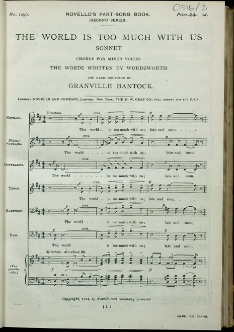 First page of The World is Too Much With Us