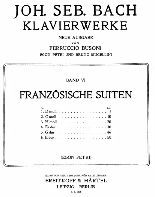 First page of 6 French Suites