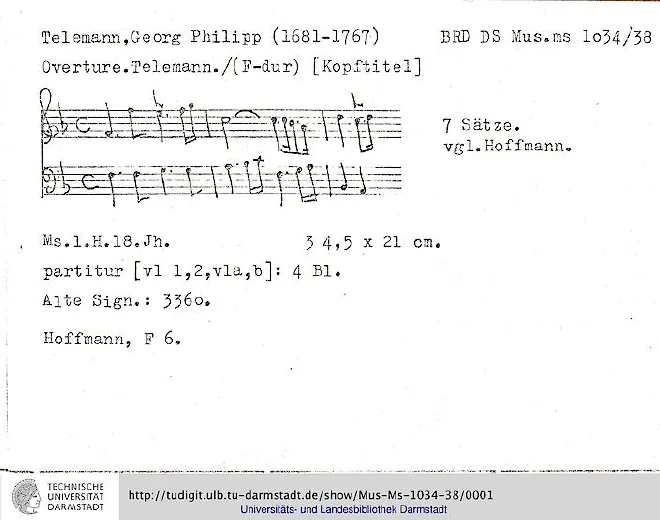 First page of Ouverture-Suite in F major