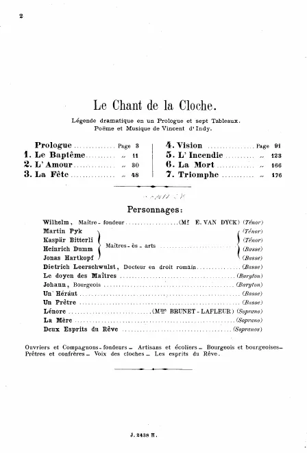 First page of Le chant de la cloche
