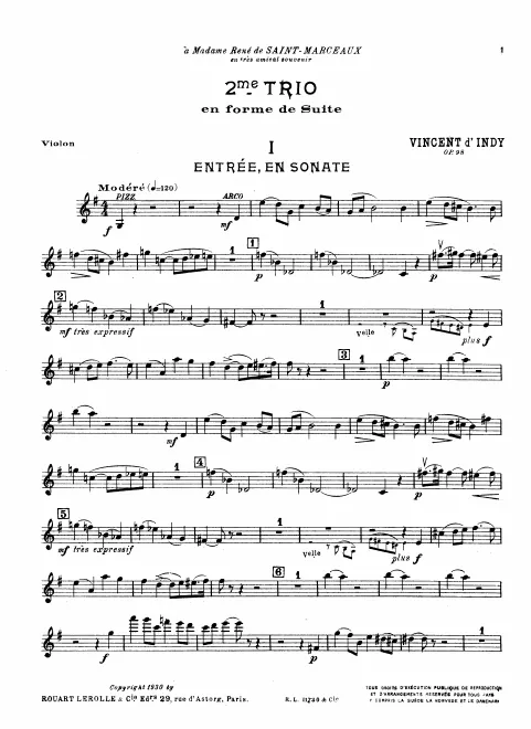 First page of Trio for Piano, Violin and Cello, Op.98