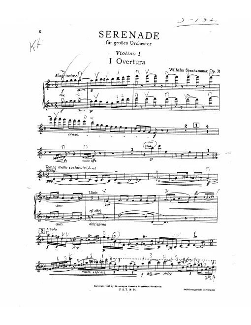 First page of Serenade in F major