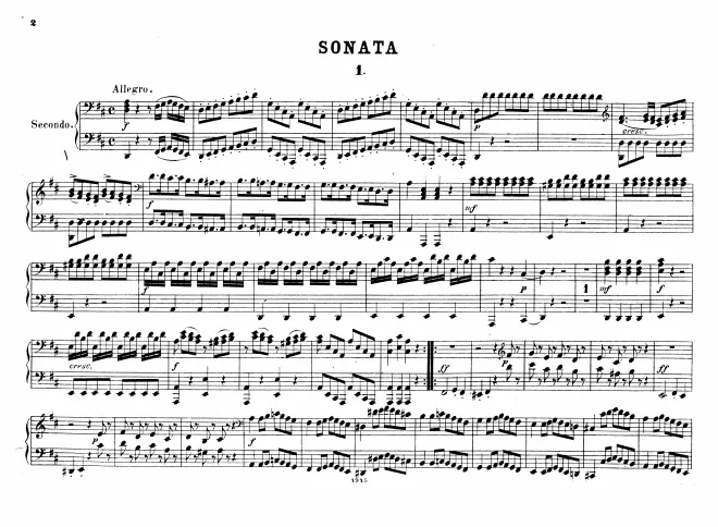 First page of Sonata for Piano Four-Hands