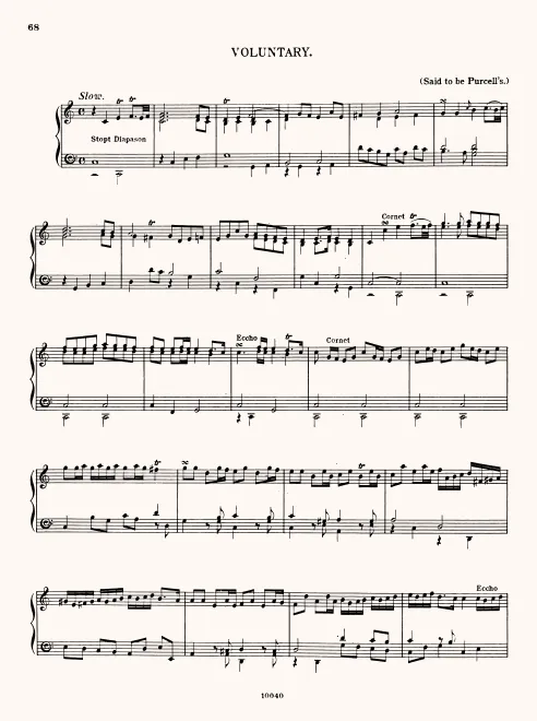 First page of Voluntary in C major