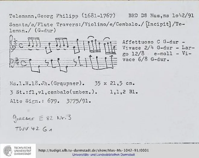 First page of Trio Sonata in G major
