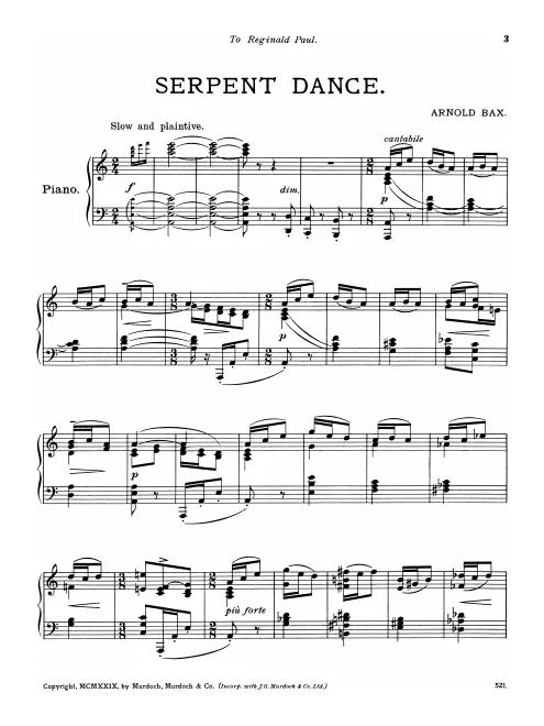 First page of Serpent Dance