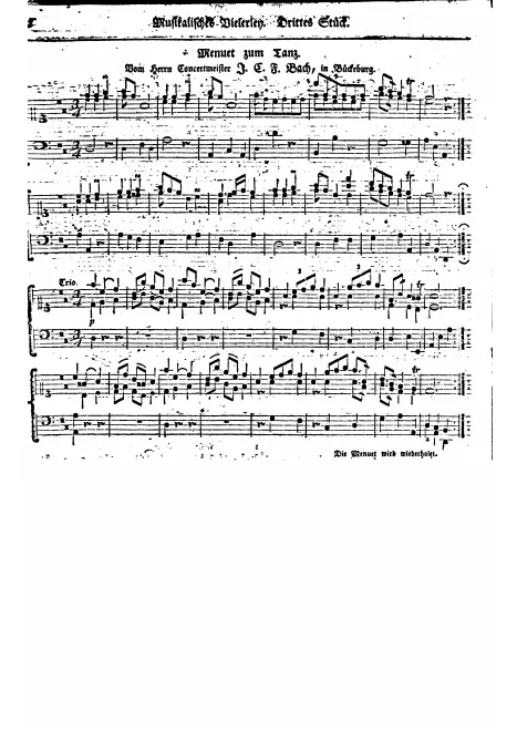 First page of Menuet in D major