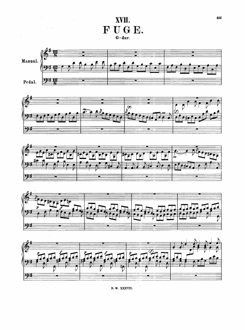 First page of Fugue in G major