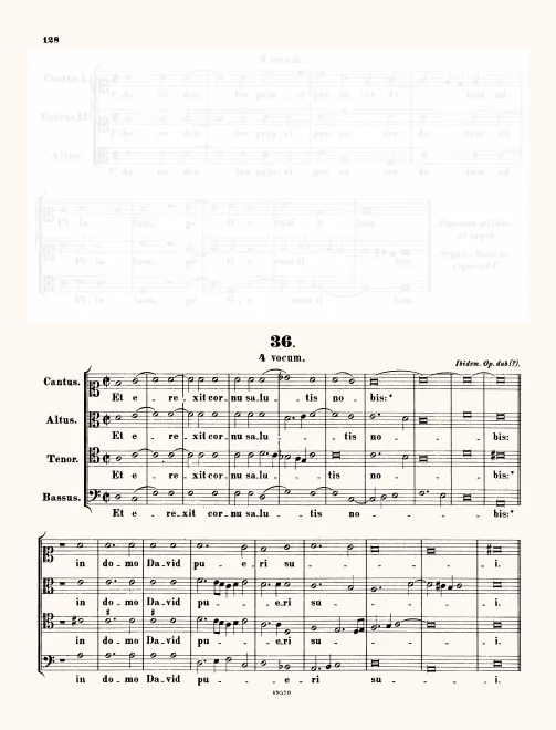 First page of Et erexit cornu salutis nobis
