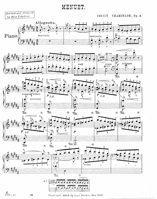 First page of Menuet