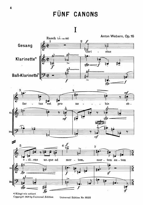 First page of Fünf Canons