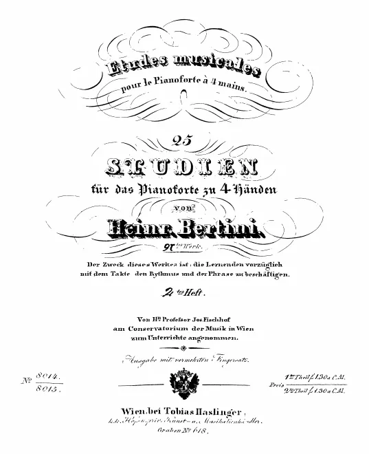 First page of Etudes musicales