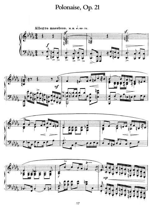 First page of Polonaise, Op.21