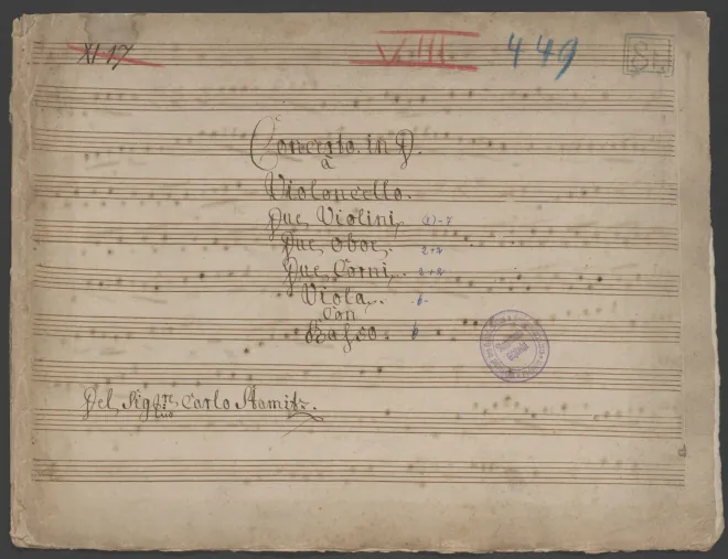 First page of Cello Concerto in D major