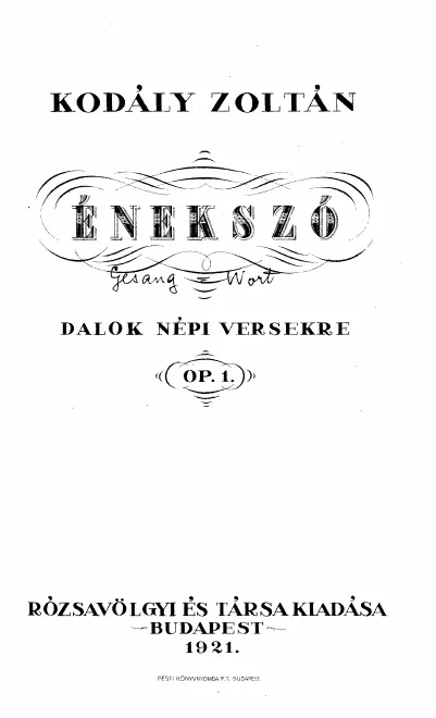 First page of Énekszó
