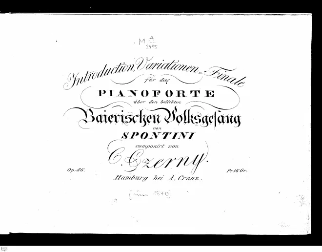 First page of Introduction, Variationen und Finale über den beliebten Baierischen Volksgesang