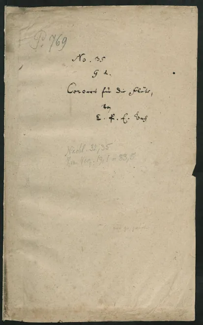 First page of Flute Concerto in G major